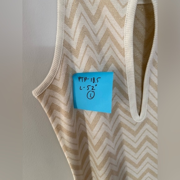 VTG NewPort News Maxi Dress Rayon Striped Gold Cream Beige Pattern Size M L Soft - Picture 10 of 10